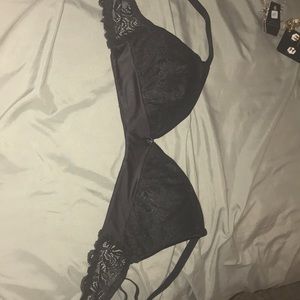 Black lacy bra